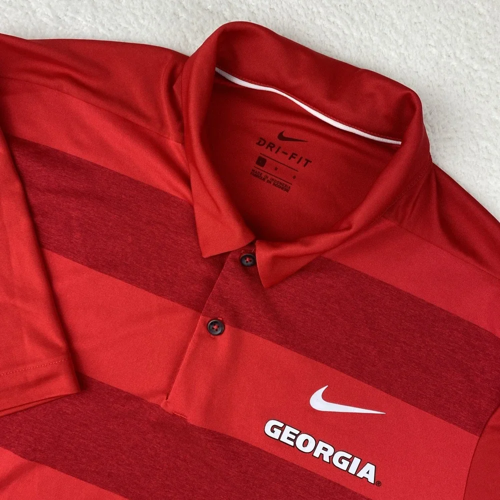 GEORGIA BULLDOGS x NIKE Polo Shirt Mens Large Red Coaches Performance Football